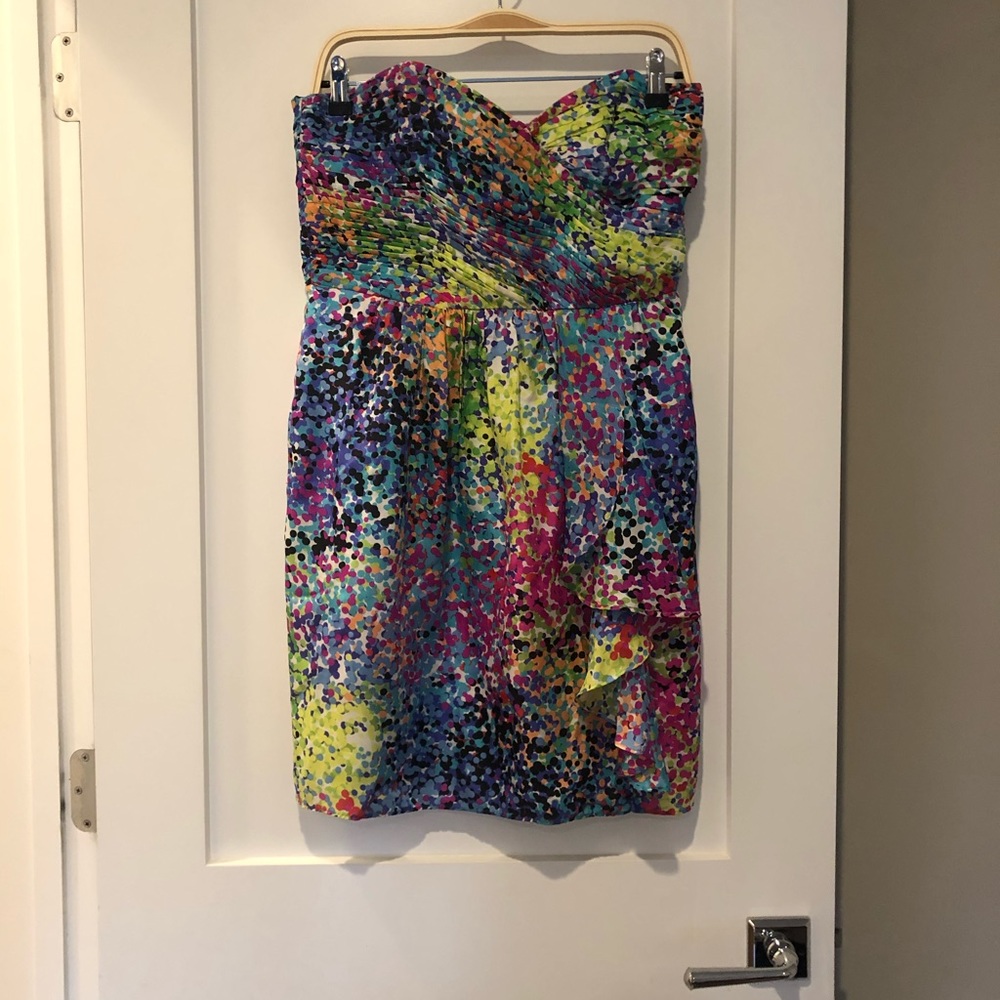 Shoshanna multi colored polka dot dress